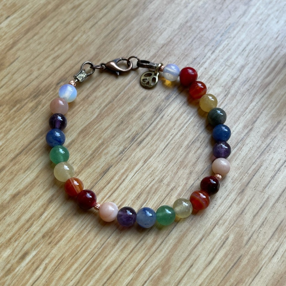 Chakra Bracelet with natural stones Reiki infused - Picture 4 of 12